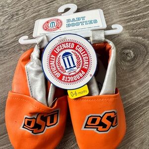 OSU Baby Booties - Orange and Silver